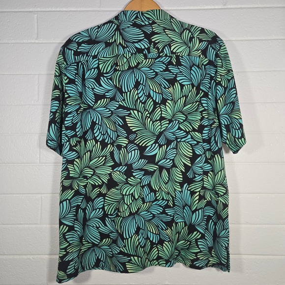 Vtg Island Republic 100% Silk Hawaiian Shirt Mens XXL Aloha Coconut Button - Picture 7 of 8